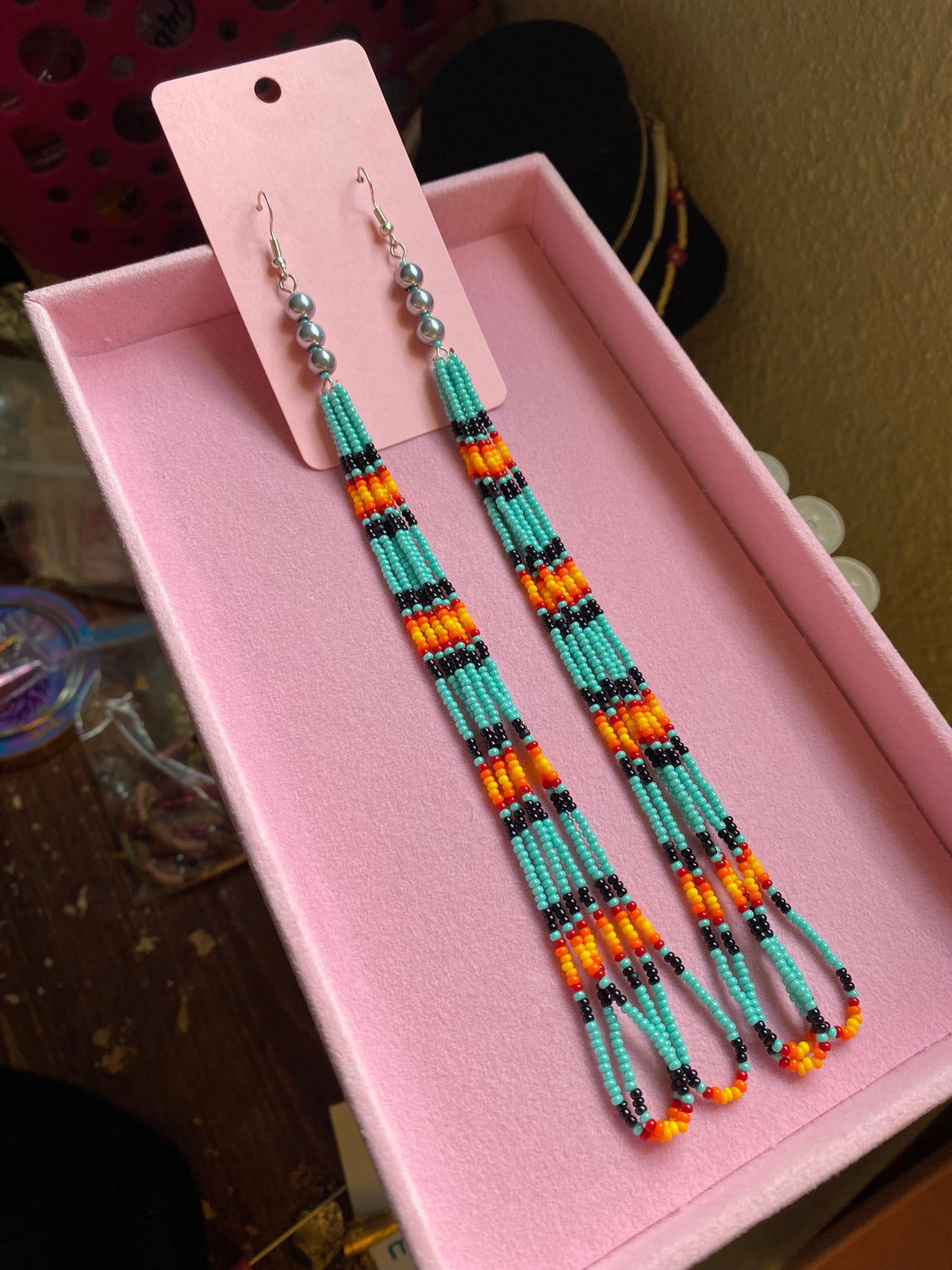 Turquoise Fire Dangles by BIR