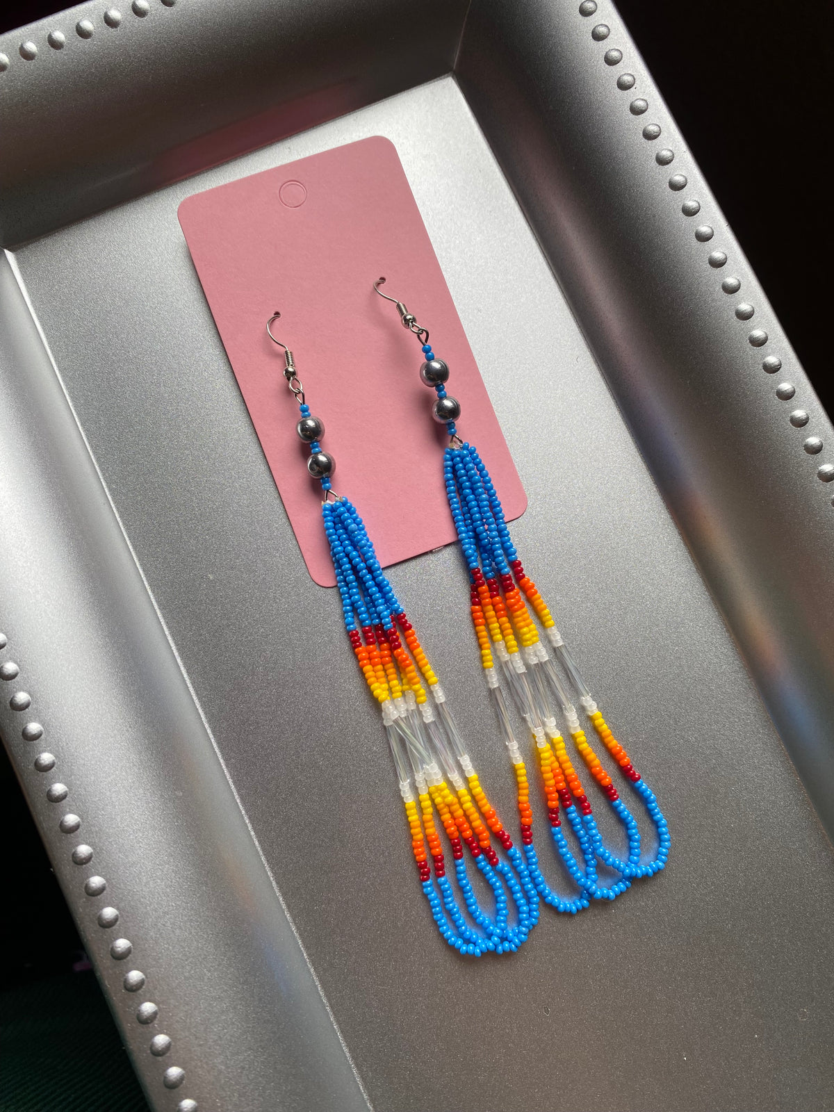 Denim Sunburst Dangles by BIR