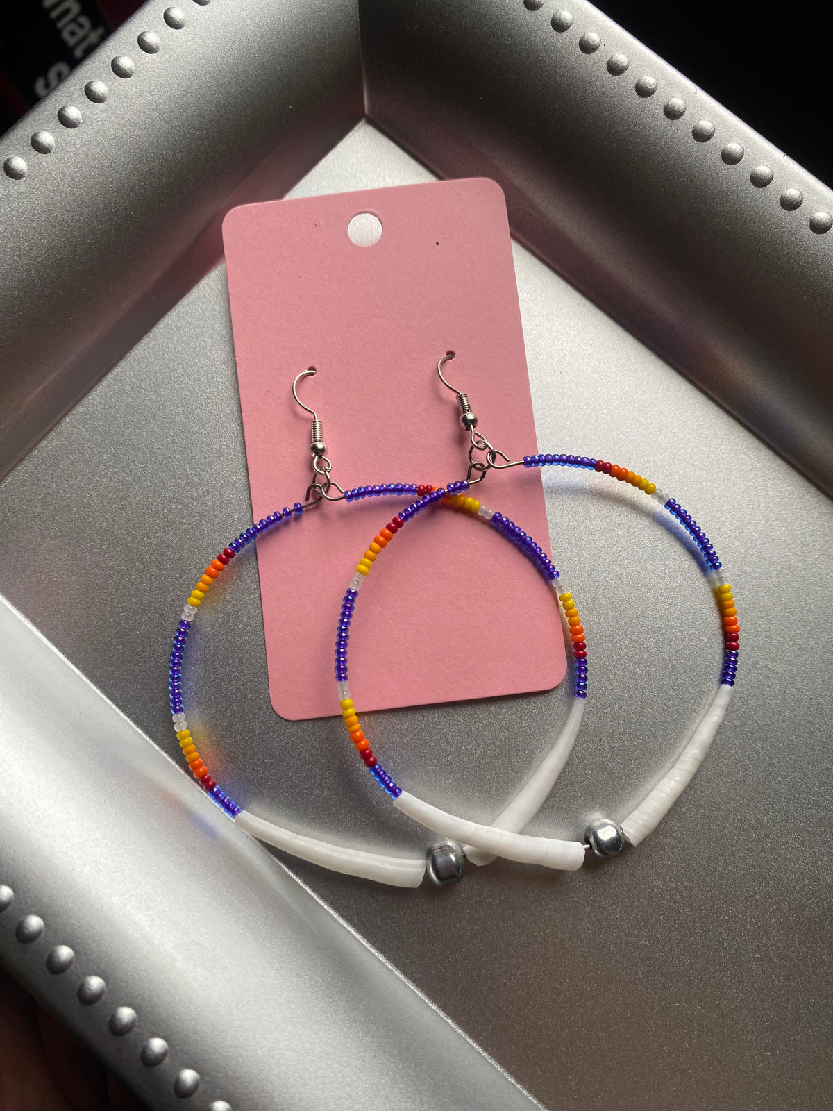 Purple Dentalium Single Hoops by BIR