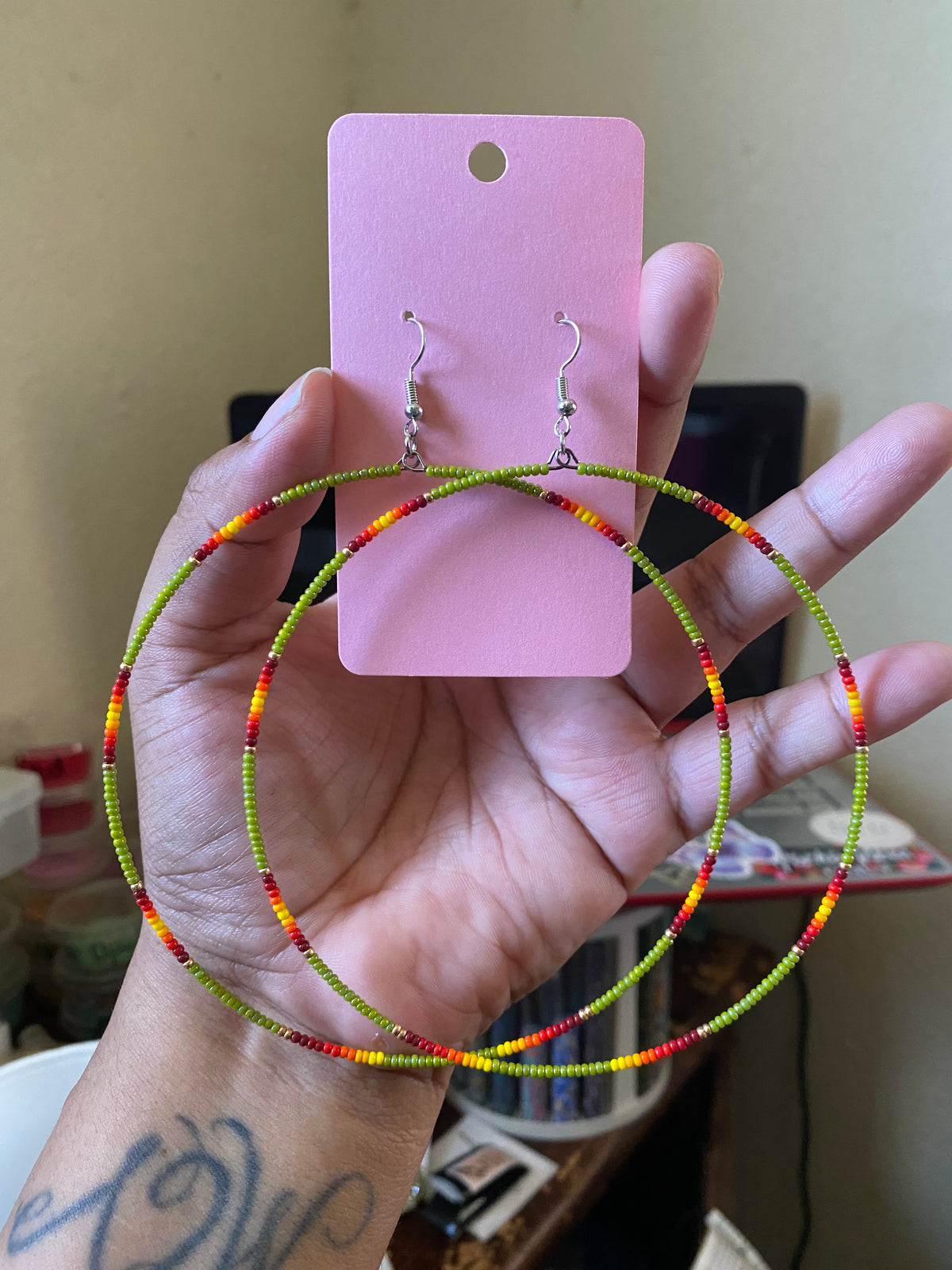 XL Olive Green Single Hoops by BIR