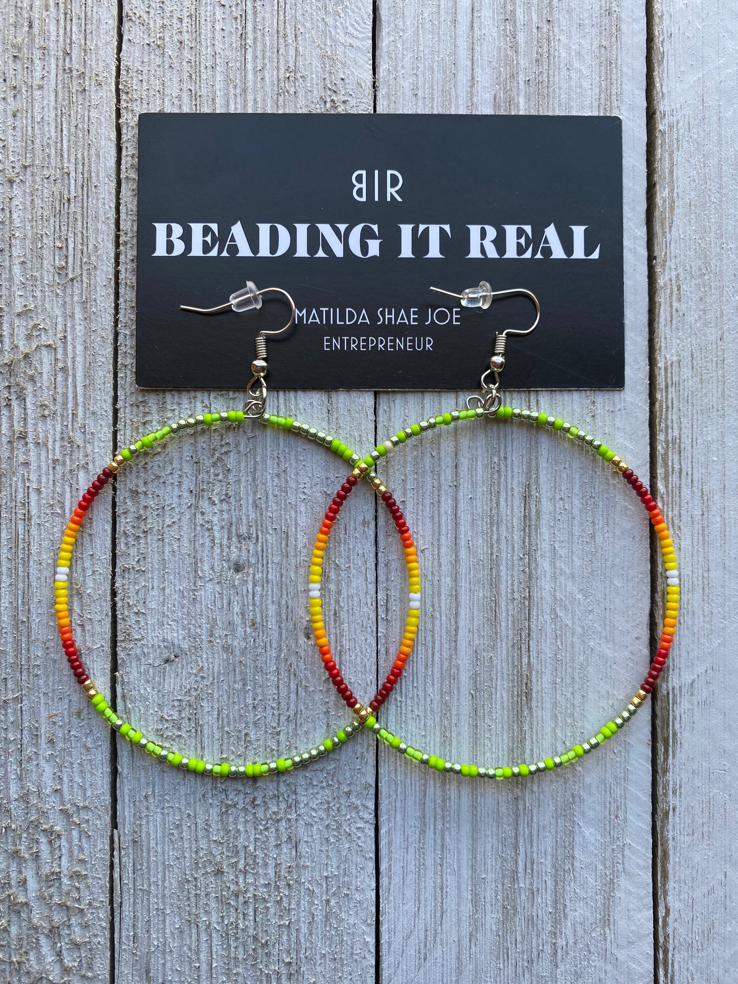 Grinch Green Single Hoops by Beading It Real