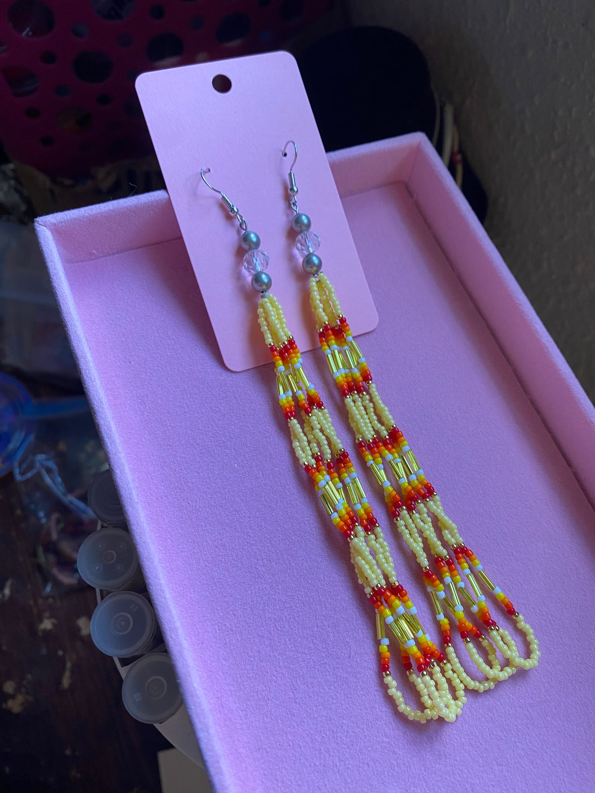 Yellow Sunset Dangles by BIR