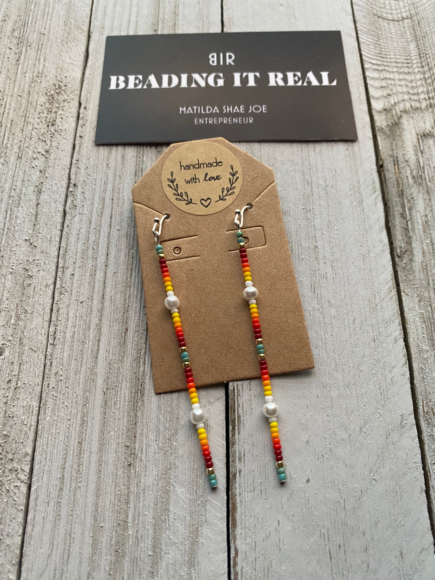 Mosaic Turquoise Pearl Drops by Beading It Real