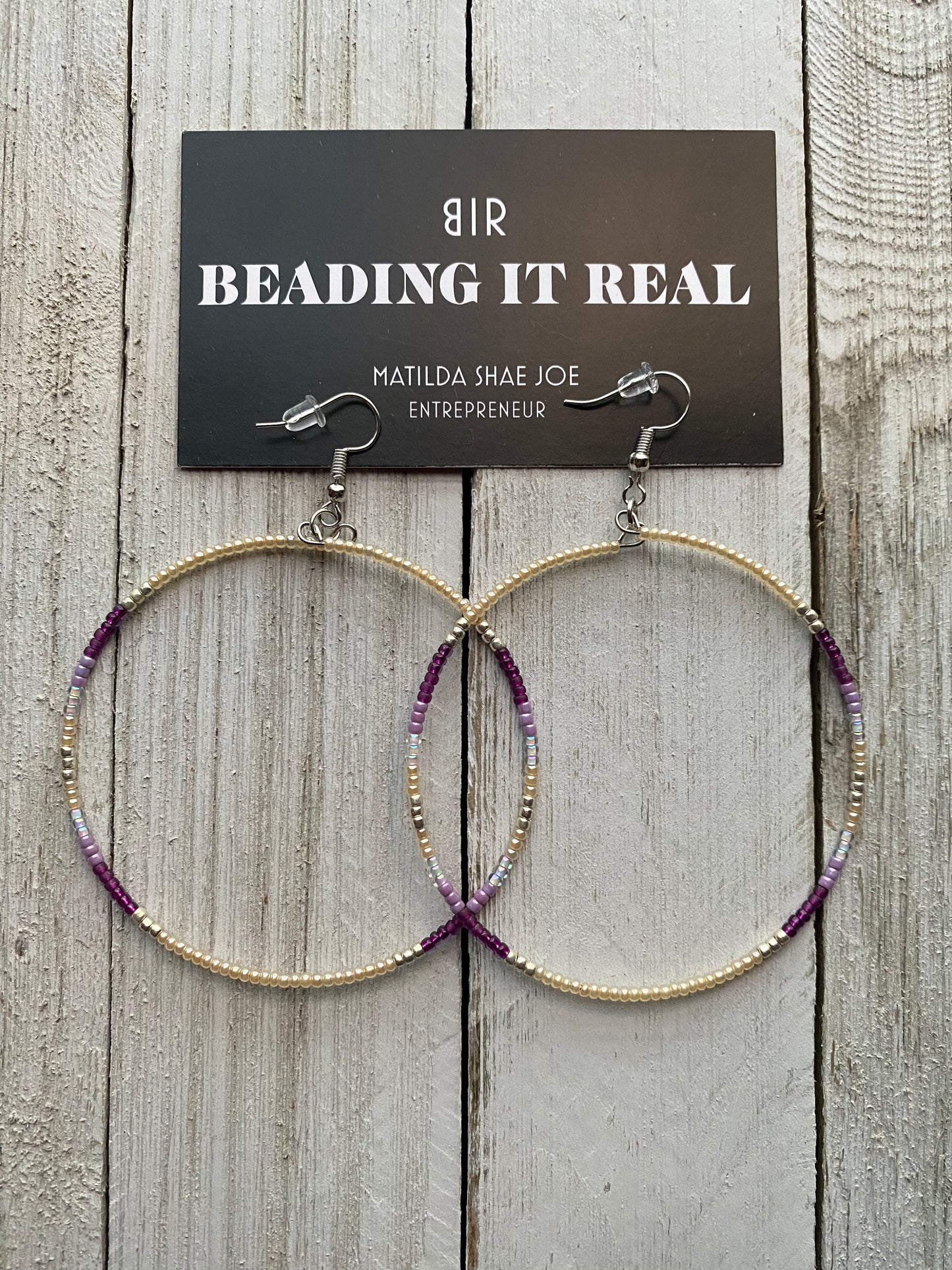 Classy Purple Ombré Single Hoops by Beading It Real