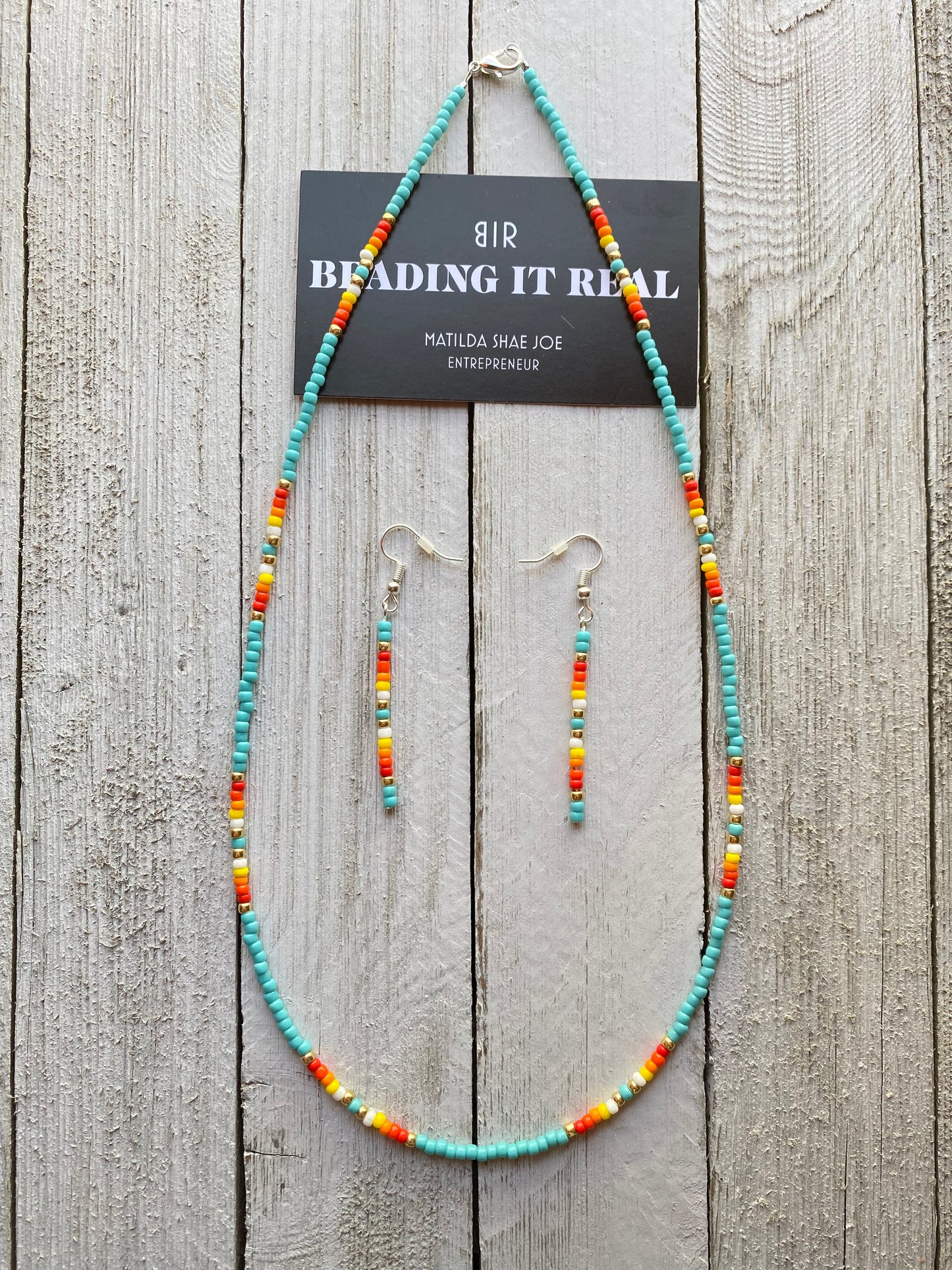 Turquoise Beaded Necklace set by Beading It Real