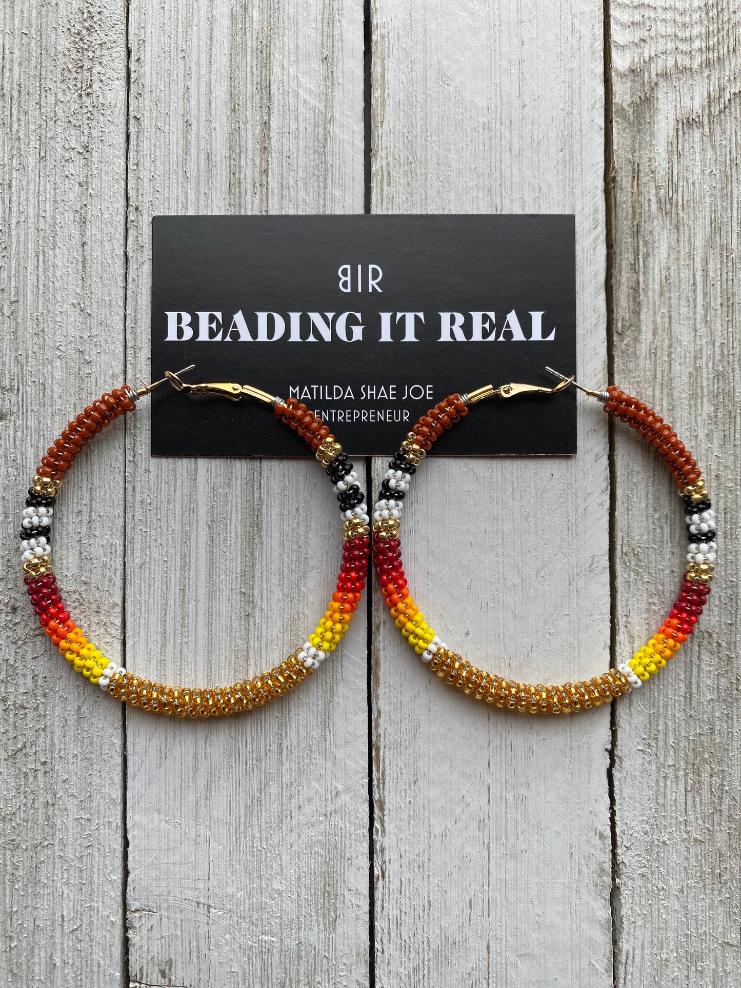 Iconic Beautiful Brown Hoops by Beading It Real