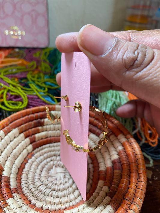 LV inspired baby pink hoops 💕