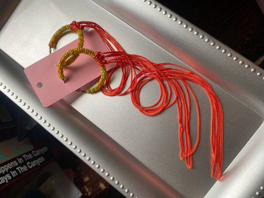 Orange Fringe Love Hoops by BIR