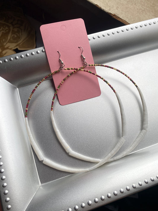 XL Fall Soup Dentalium Hoops by BIR