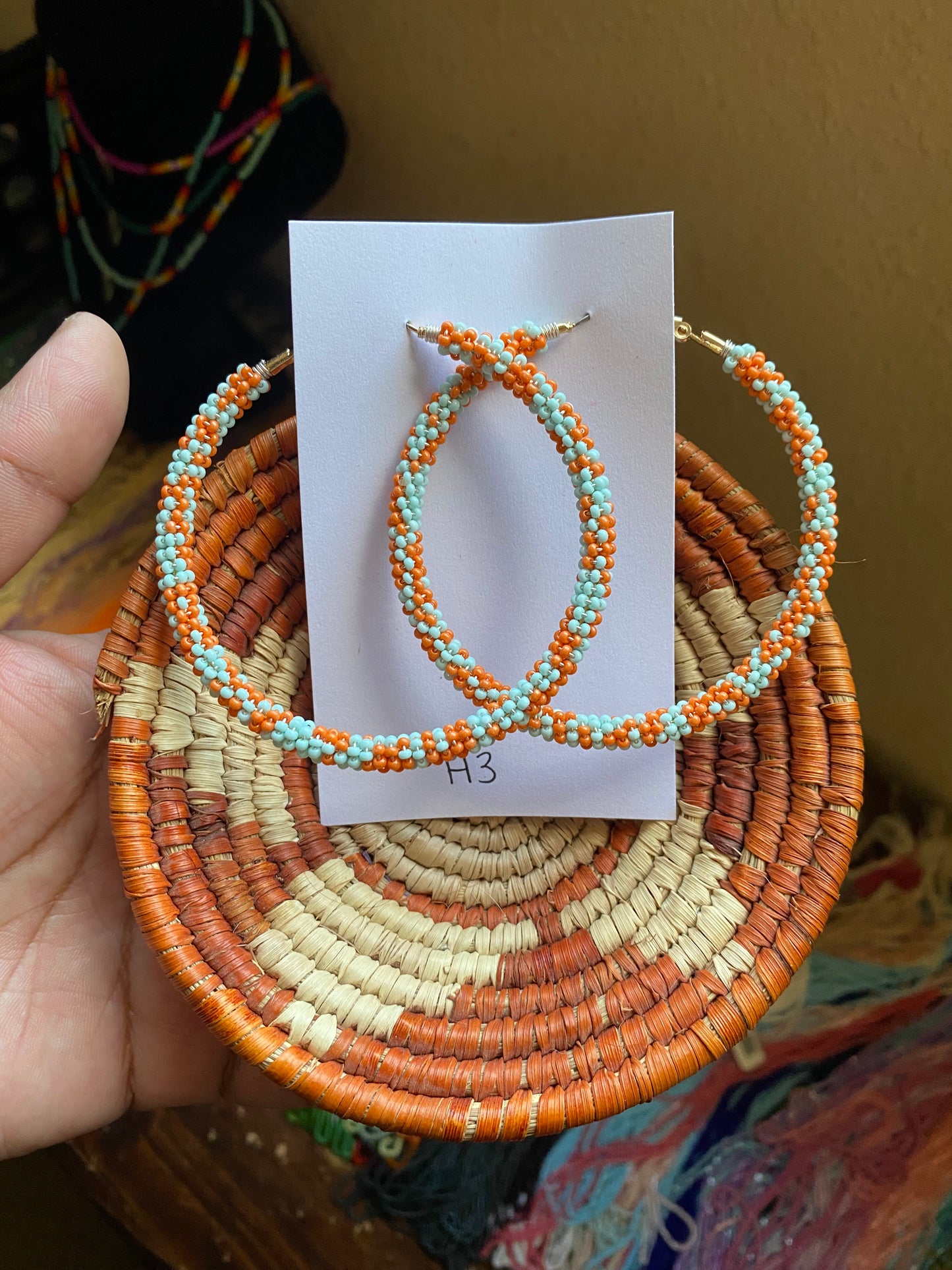 Orangequoise Hoops by BIR