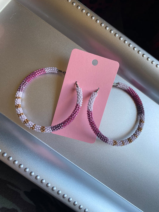 Burgundy Blush Hoops by BIR