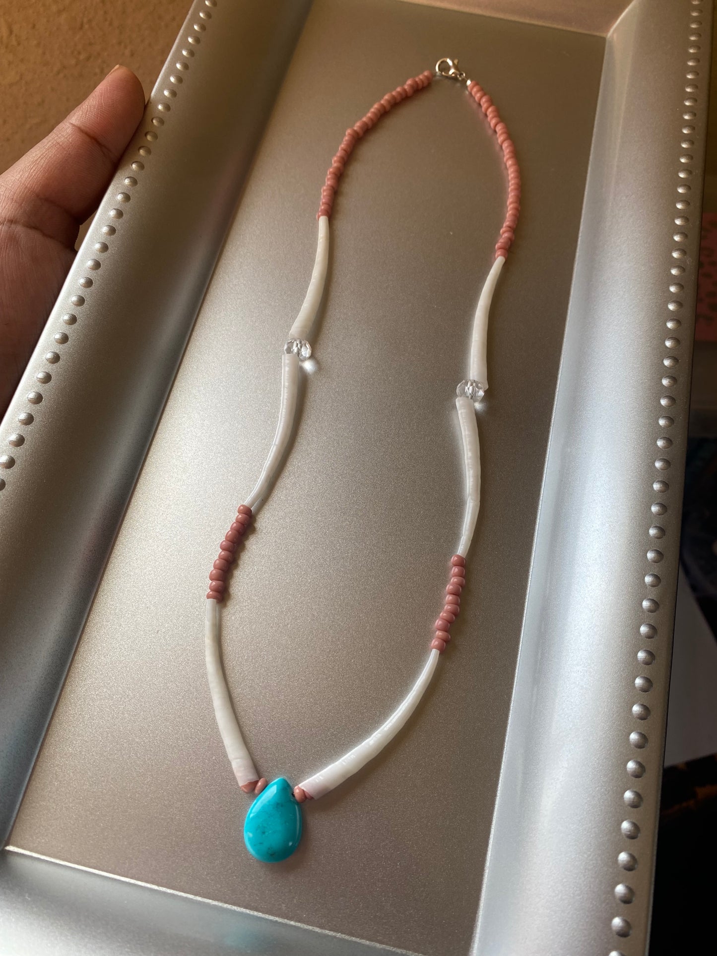 Cheyenne Pink Dentalium Shell Necklace by BIR
