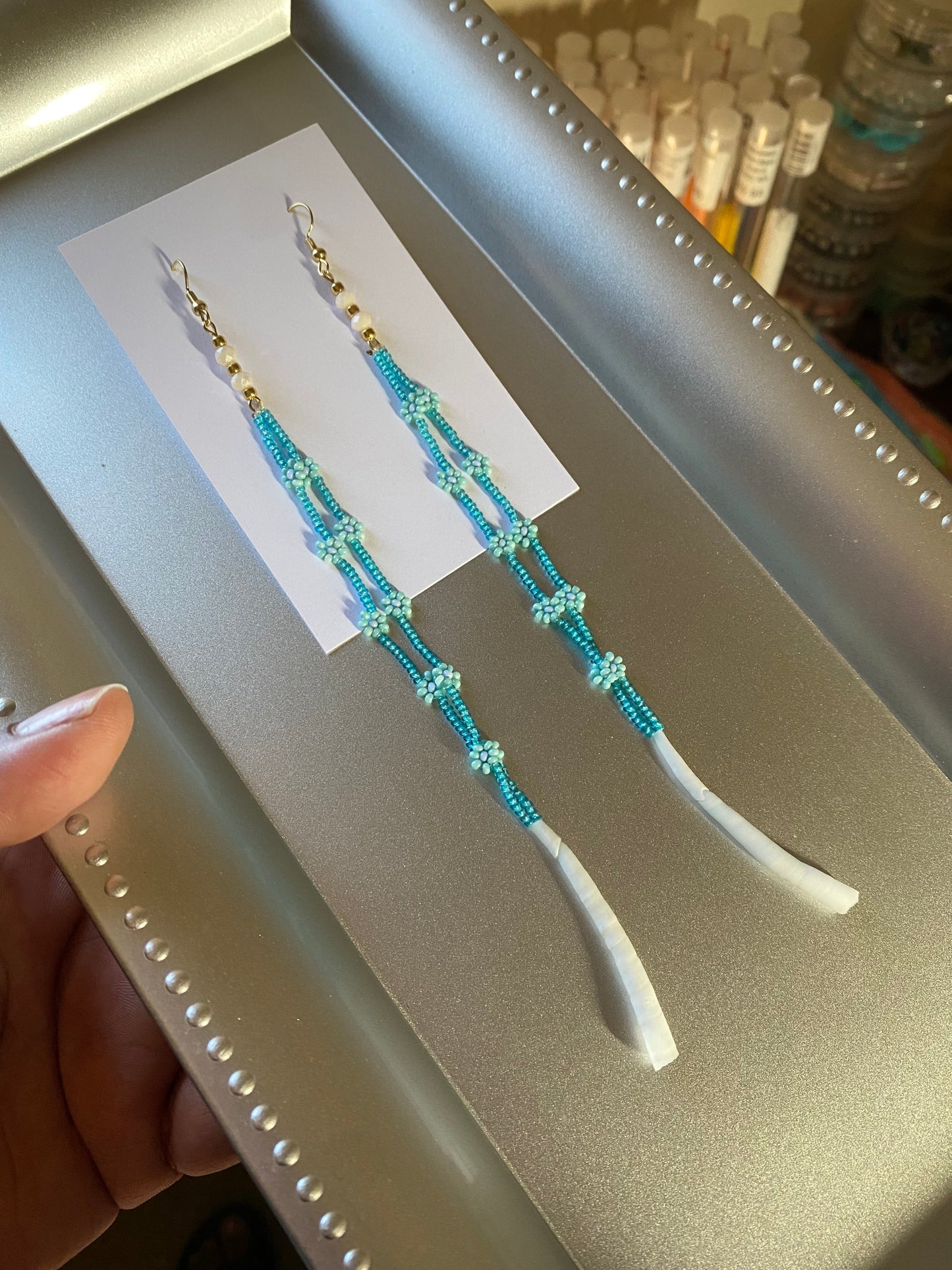 Turquoise Floral and Dentalium by BIR