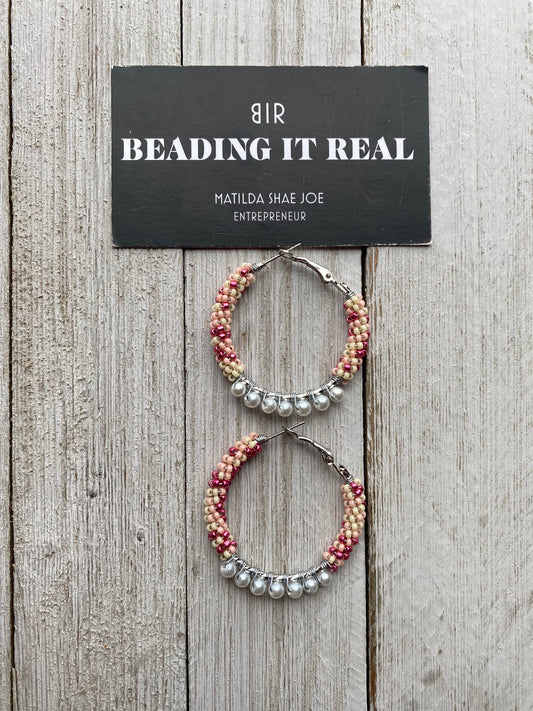 Pearl Moment Gem Corn Hoops by Beading It Real