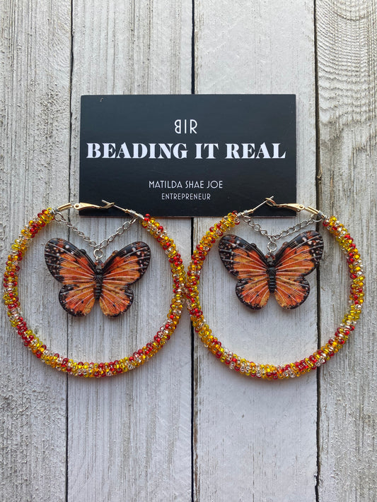 Butterfly Hoops by Beading It Real