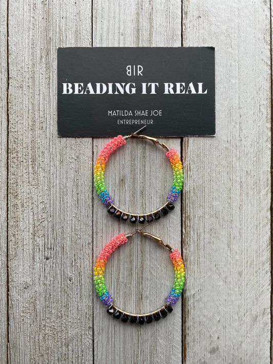 Neon Blacklight Hoops by Beading It Real