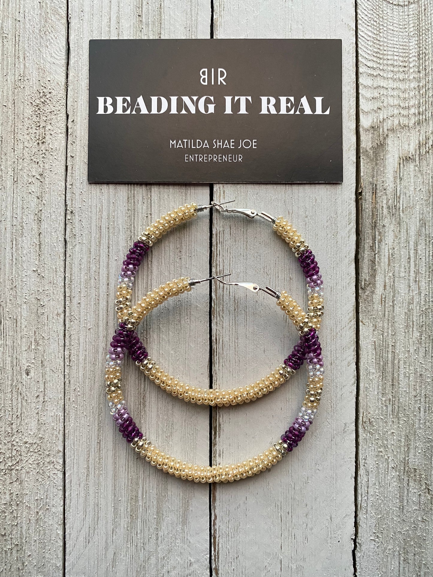 Classy Purple Ombré Hoops by Beading It Real