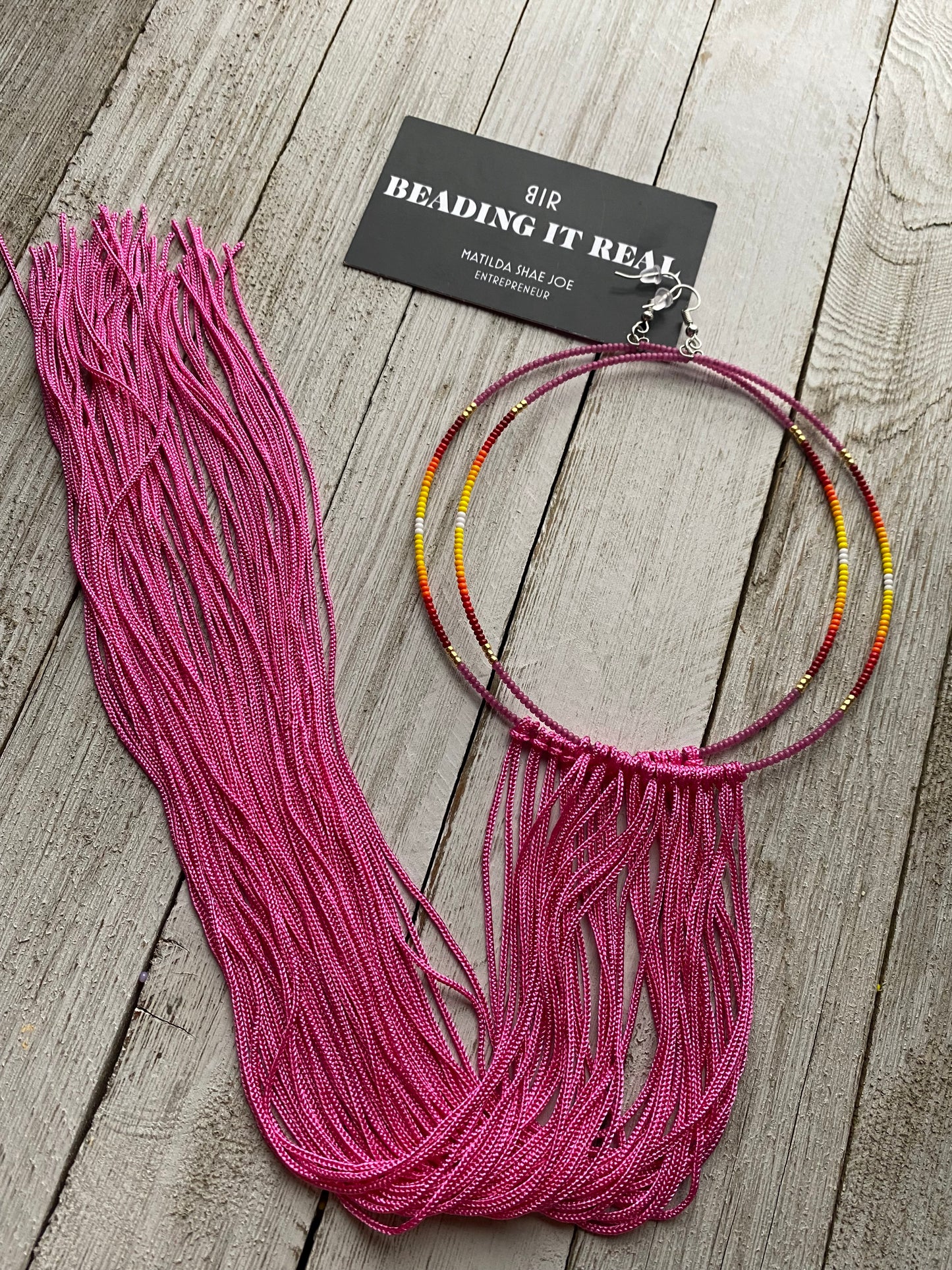 Mega Jelly Pink Fringes by Beading It Real