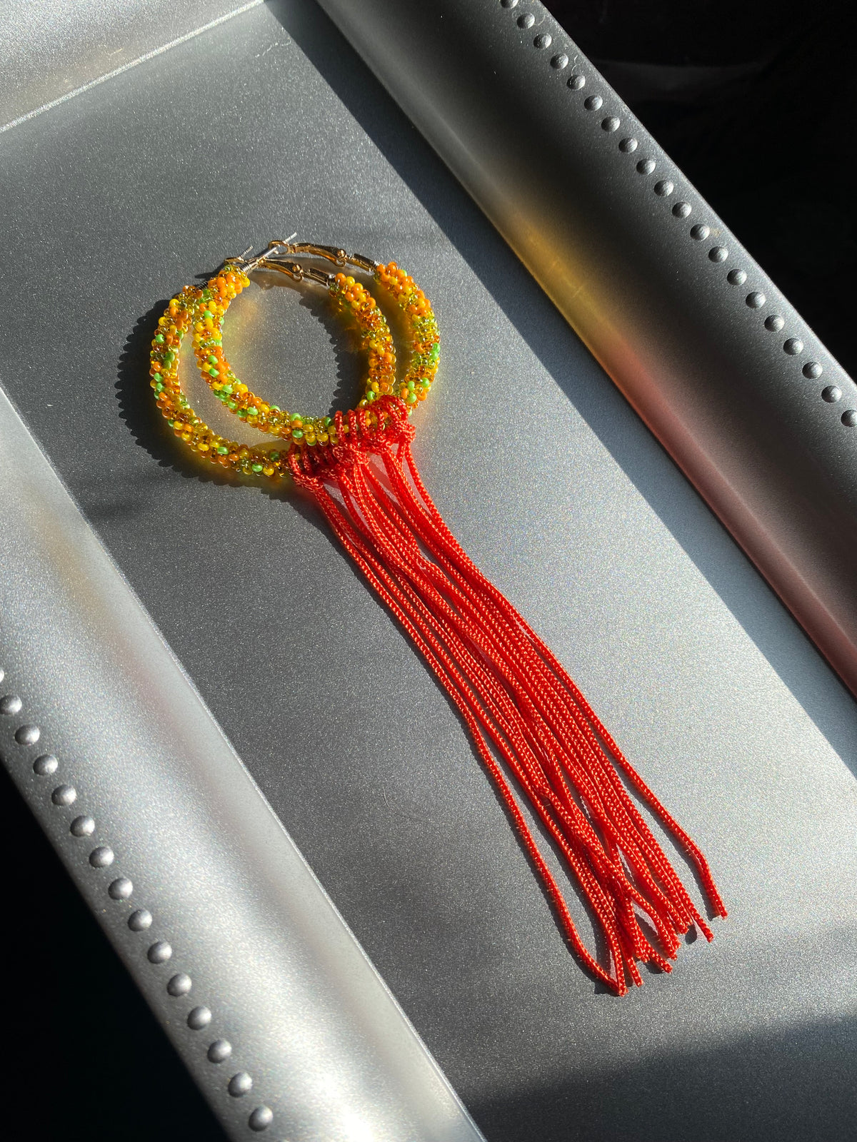 Falling Leaves Fringe Hoops by BIR