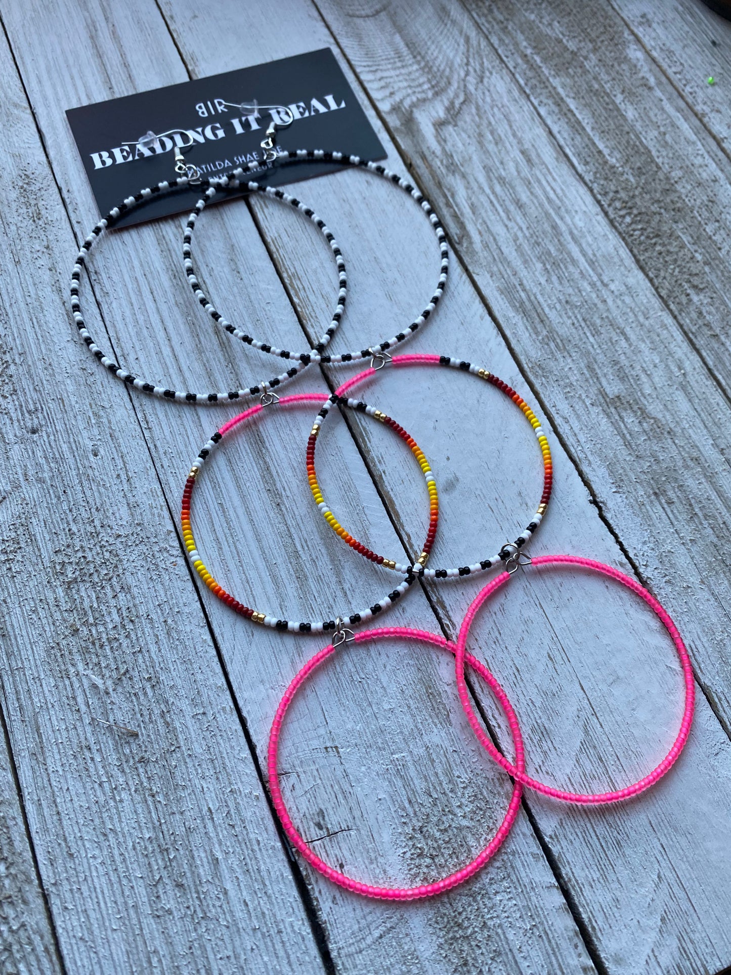 Neon Pink Queen in Hoops by Beading It Real