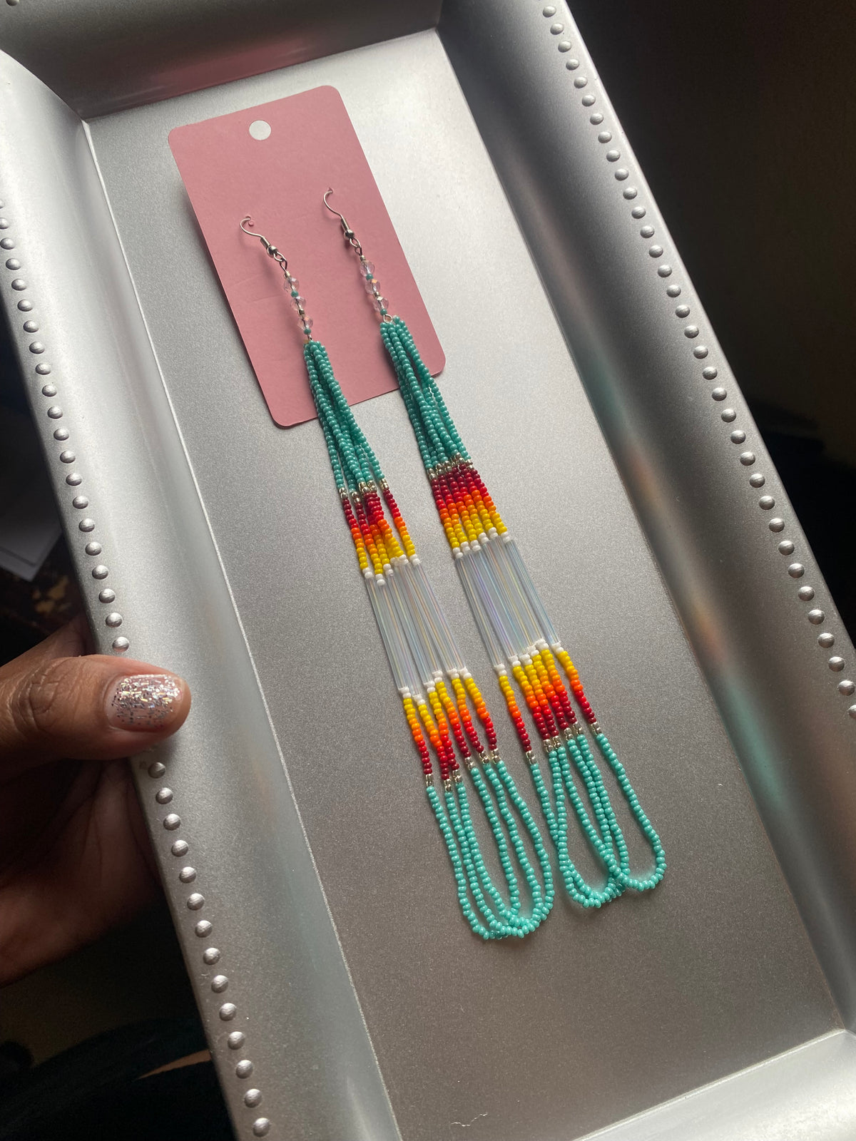 Turquoise Sunset Dangles by BIR