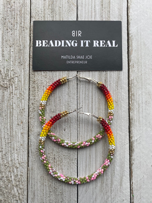 Pinkmas Sunset Hoops by Beading It Real