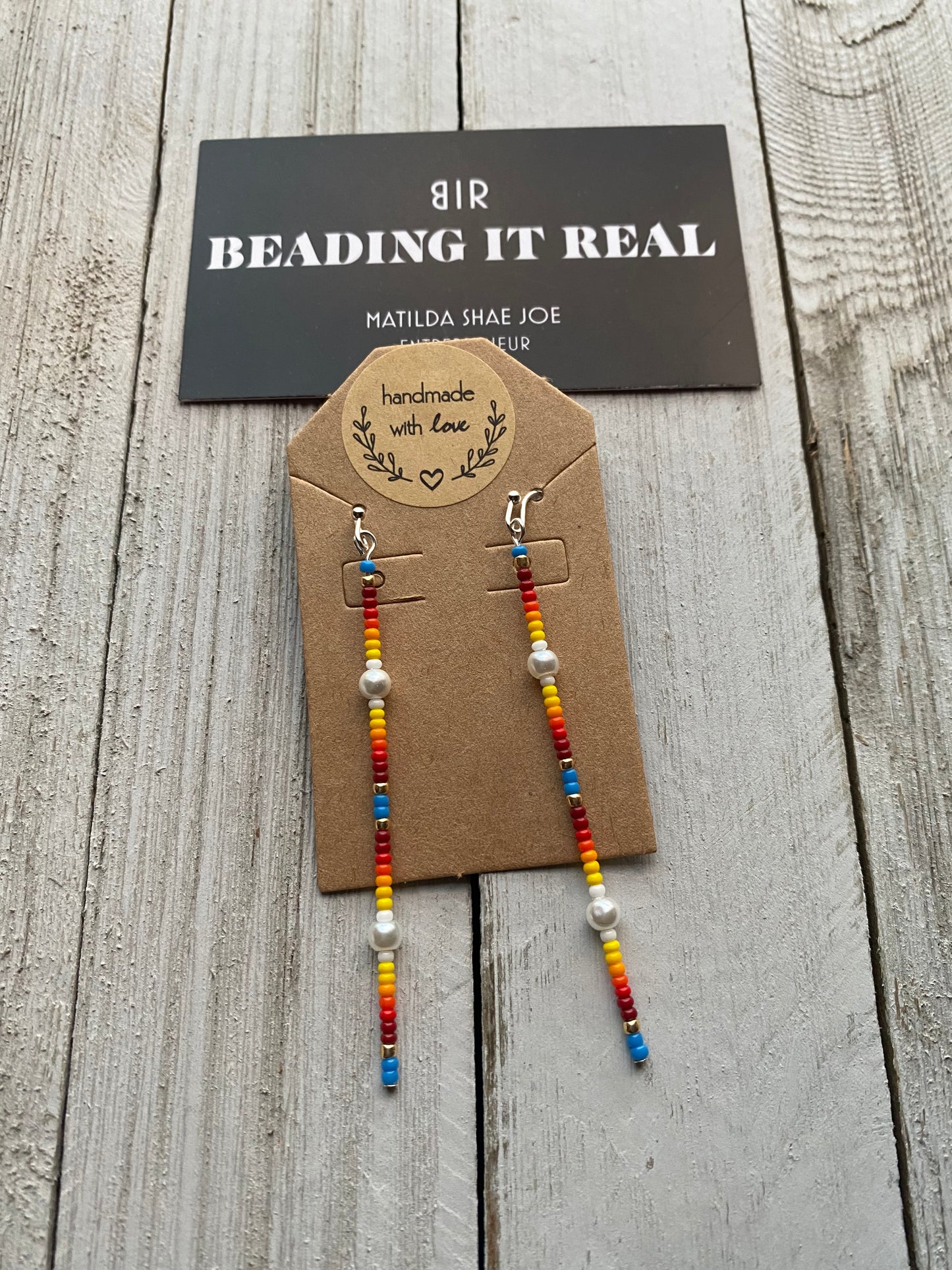Denim Pearl Drops by Beading It Real