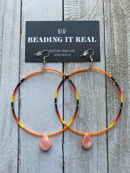 Peachy Fire Hoops by Beading It Real