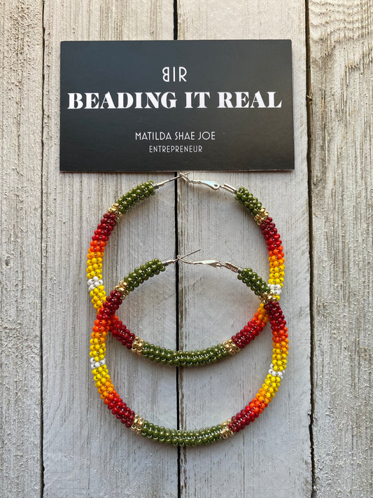 Iconic Olive Green Hoops by Beading It Real