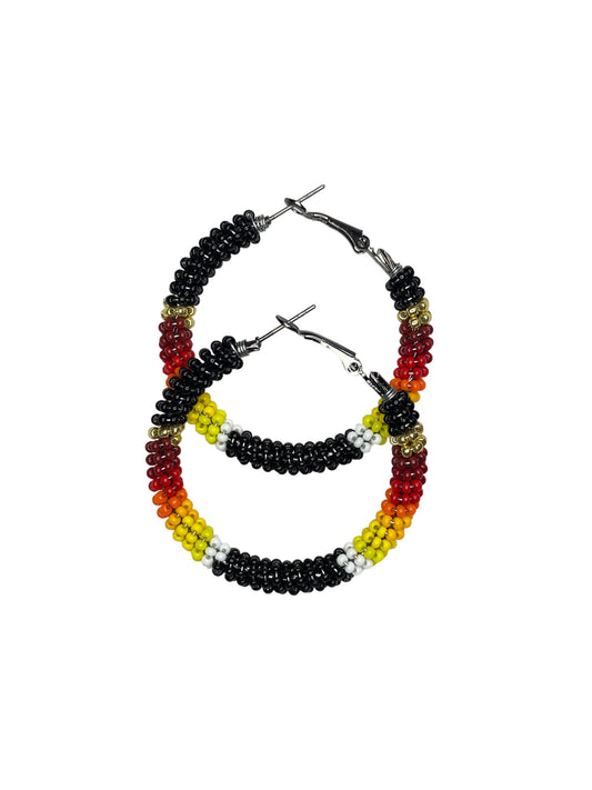 Black Iconic Hoops by Beading It Real