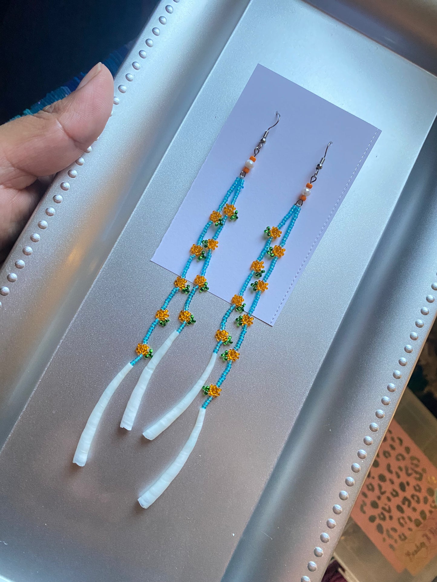 Turquoise pumpkin and Dentalium by BIR