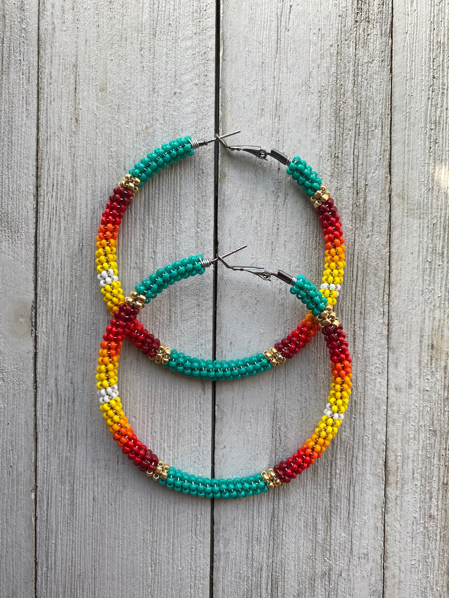Iconic Teal Hoops by Beading It Real