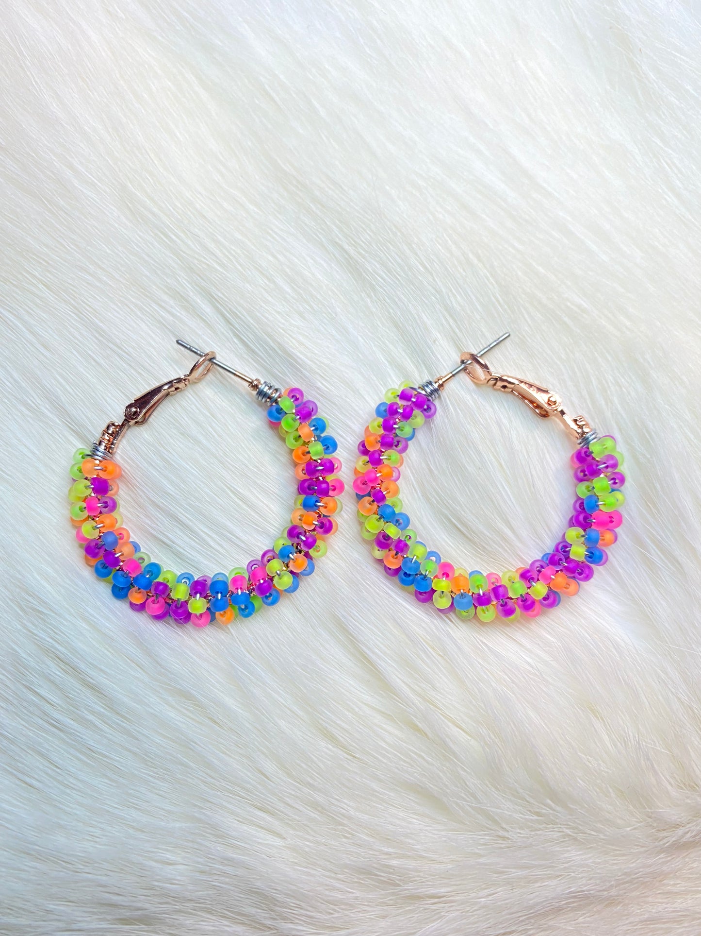 Neon Mini Beaded Hoops by Beading It Real