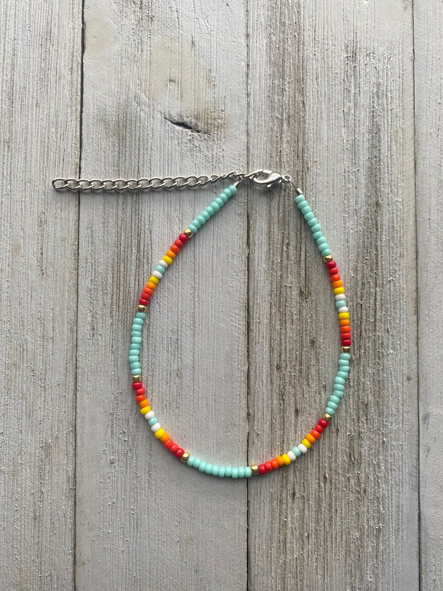 Grandmother Turquoise Anklet by Beading It Real