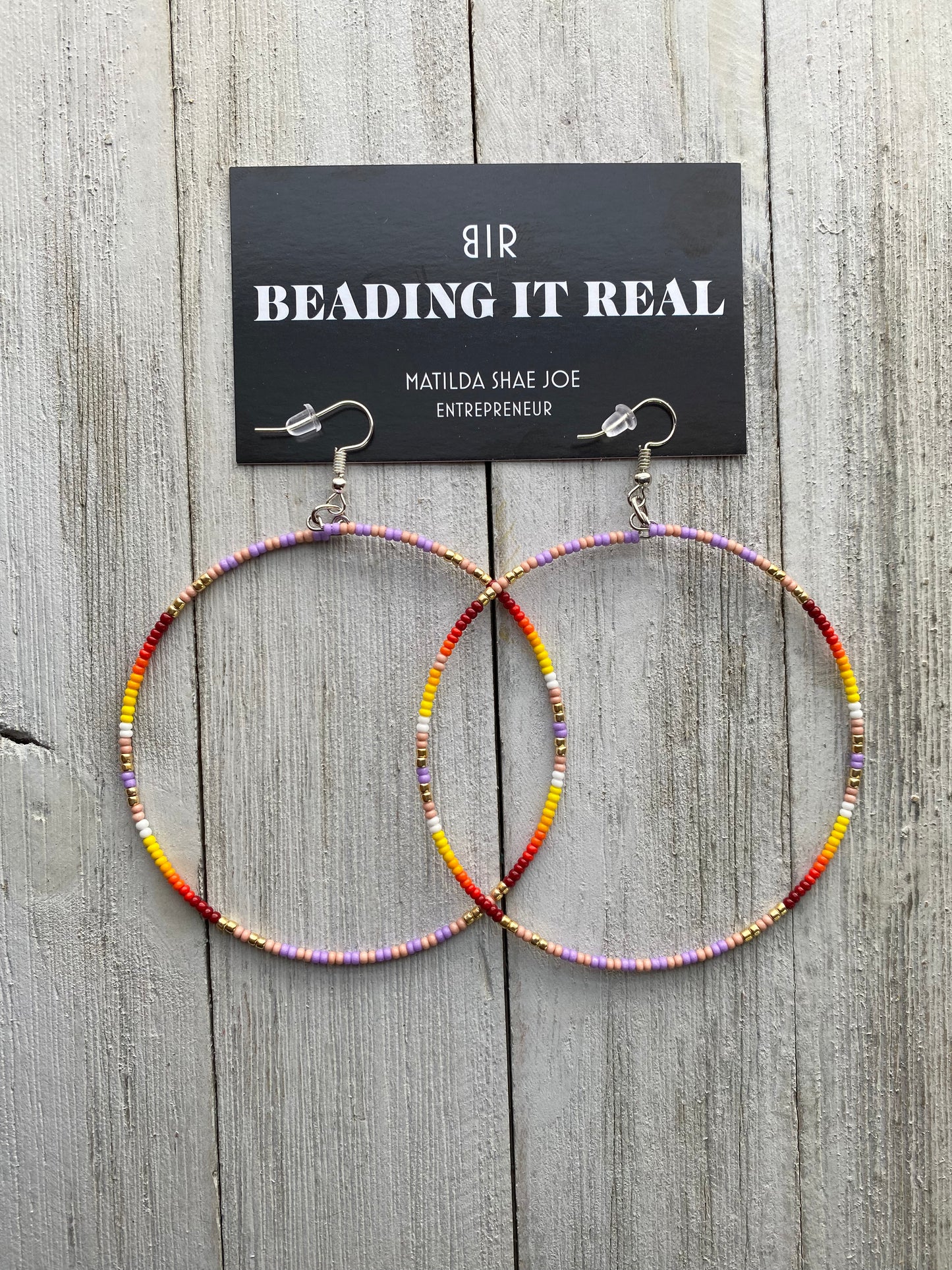 Cheyenne Lilac Single Hoops by Beading It Real