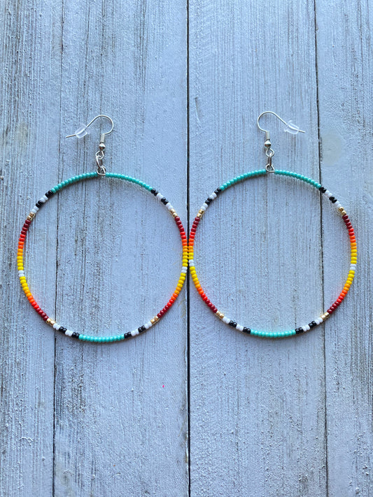 Classic Turquoise Single Hoops by Beading It Real