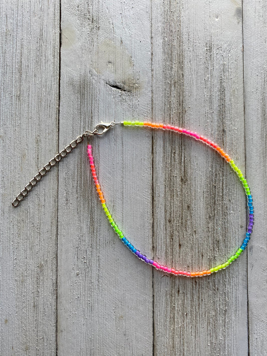 Neon Blitz Anklet by Beading It Real